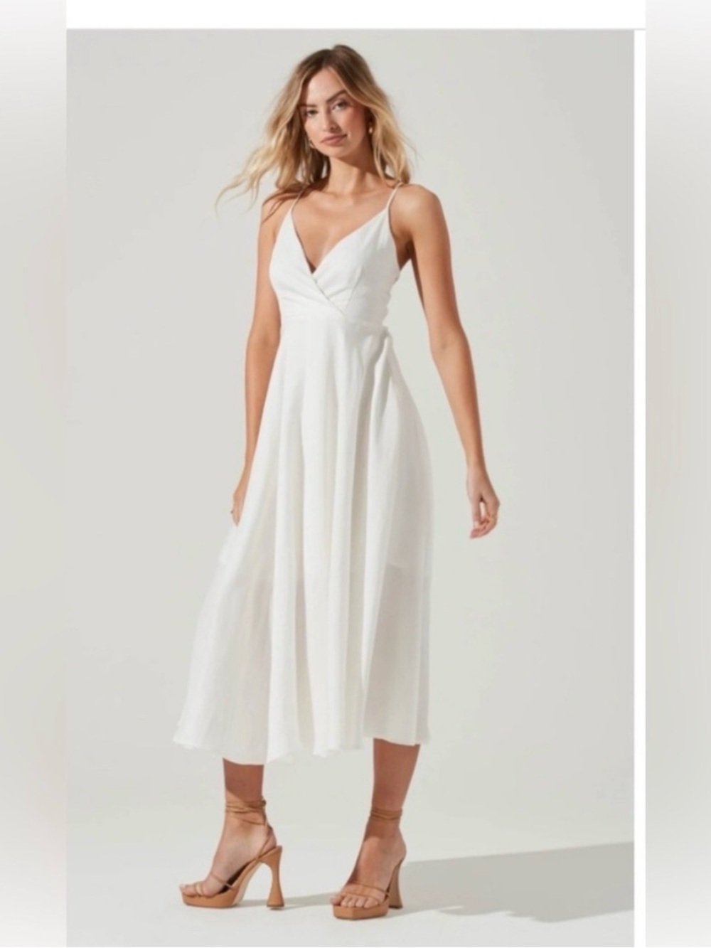 Astr White Midi Dress
